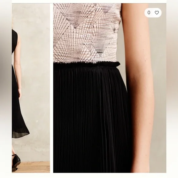 Anthropologie Nomad Morgan Carper Isobel Brocade Midi Dress Metallic Size 6 - Picture 6 of 15